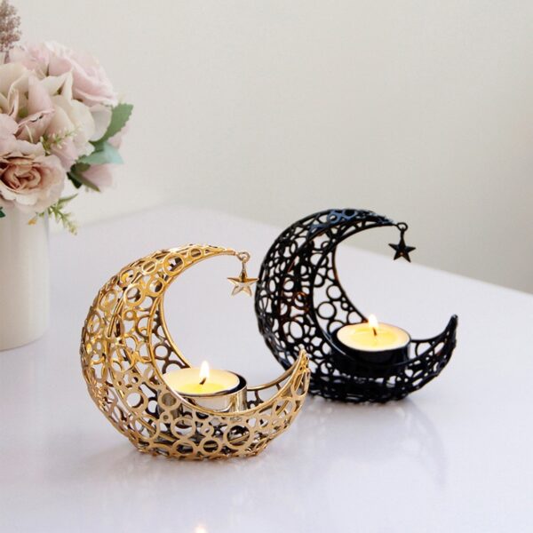 tealight crescent moon star candle holder