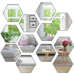 hexagon mirror stickers