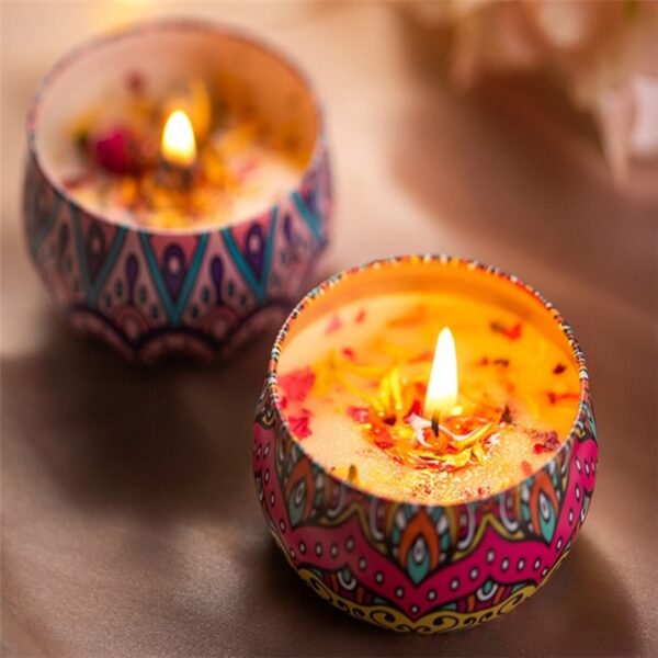 romantic scented tin candle with lid