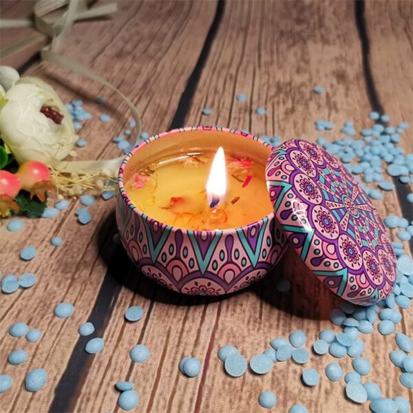 romantic scented tin candle with lid