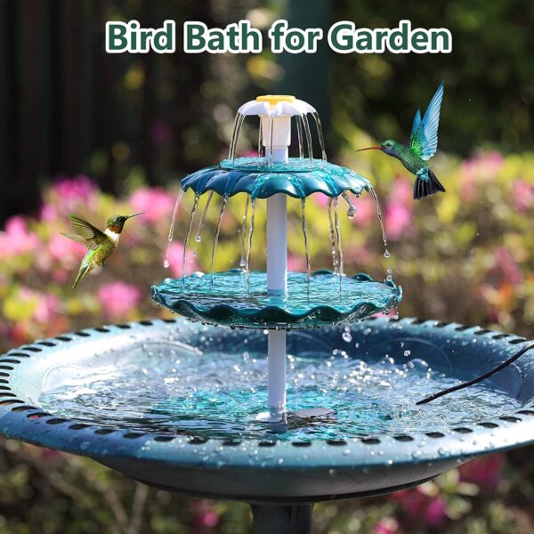 3 tiered fountain/bird bath with 2.5x solar pump