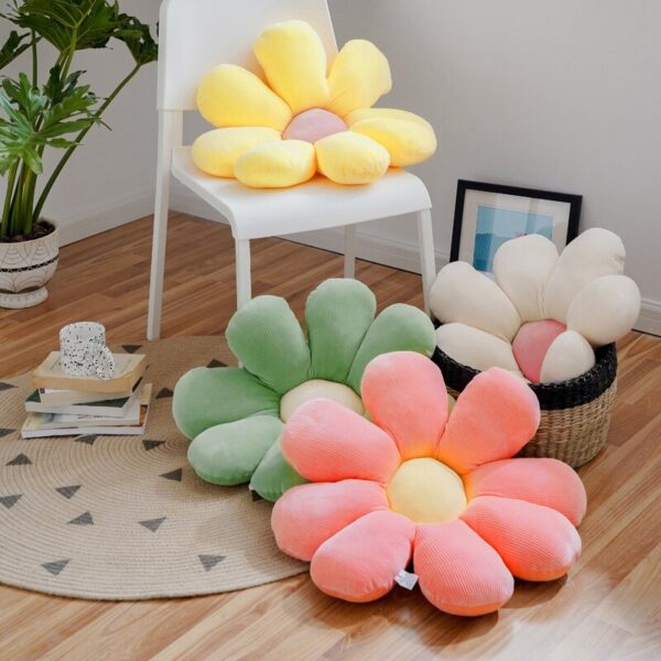 stuffed flower shaped cushion