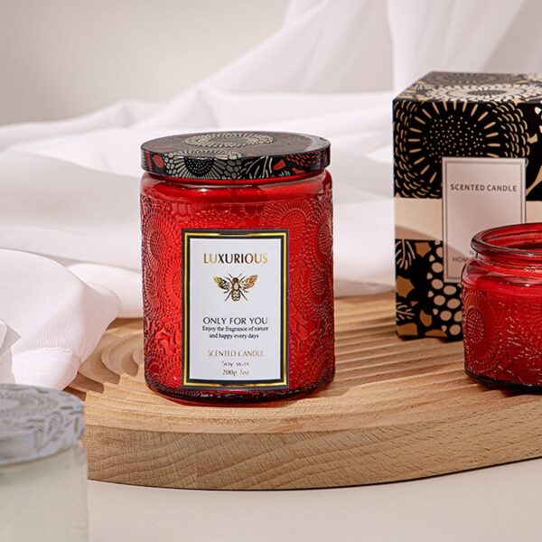 glass jar smokeless soy wax fragrant candles