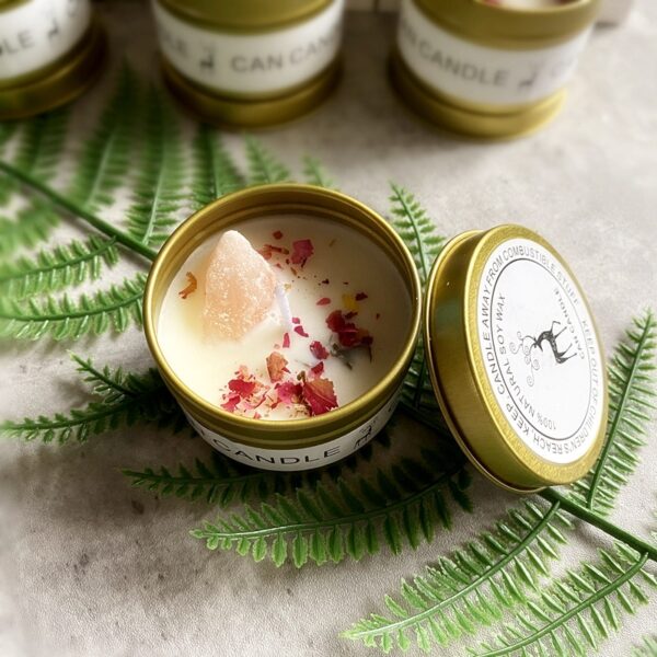 aromatherapy scented soy candles in a tin