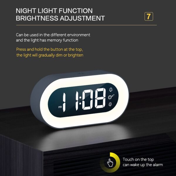 music LED digital alarm clock voice control