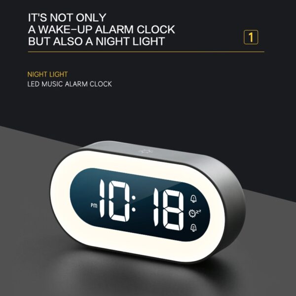music LED digital alarm clock voice control