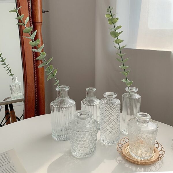bubble bottle shaped glass vase