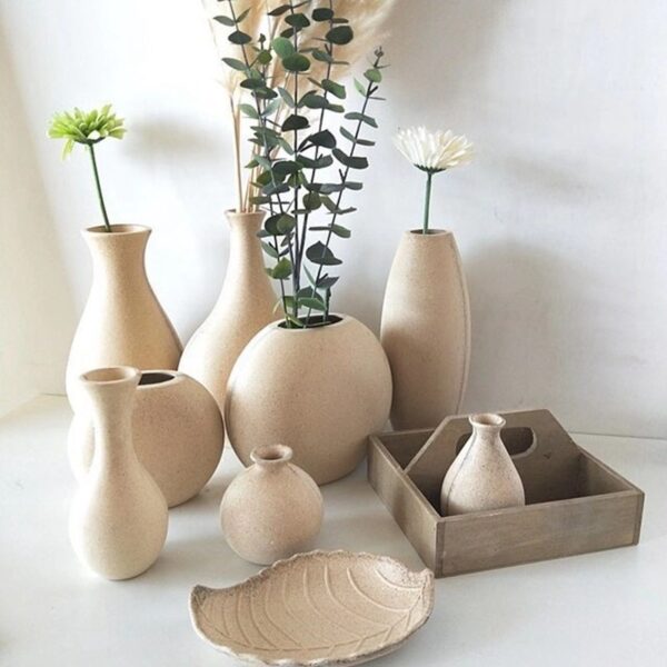 retro wood vase