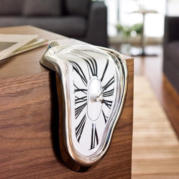 melted twisted roman numeral wall clock