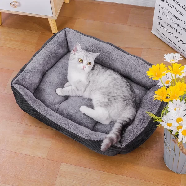 soft square plush pet bed