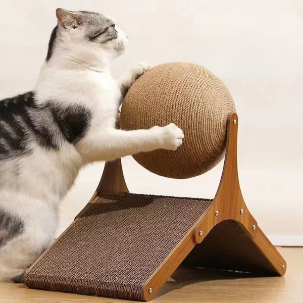 hemp rope scratching ball toy for cat