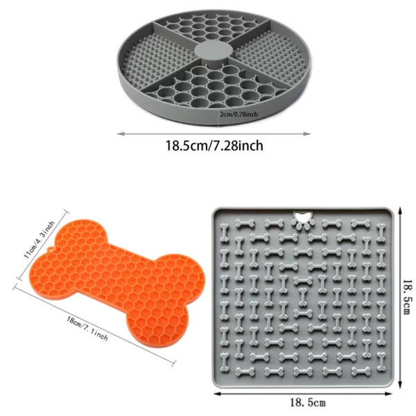 silicone licking pad feeder for pets size chart
