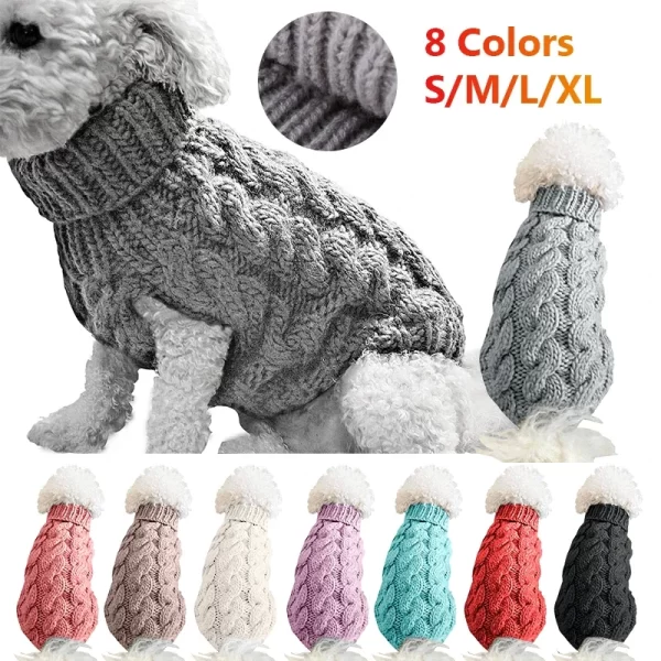 knitted turtleneck sweater for cat/dog