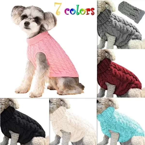 knitted turtleneck sweater for cat/dog