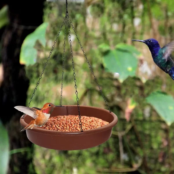 Hanging Bird Feeding Dish Bird Water Bowl for Outdoors