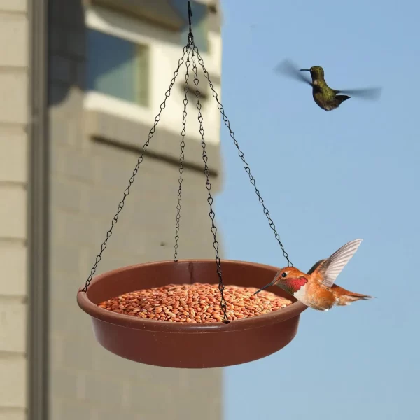 Hanging Bird Feeding Dish Bird Water Bowl for Outdoors