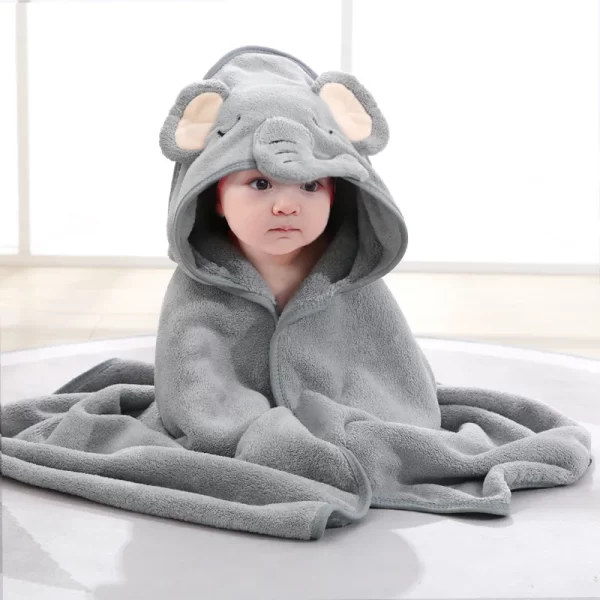 Elephant Cartoon Hooded Baby Bath Towels for Kids