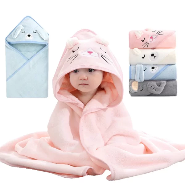 Cartoon Hooded Baby Bath Towels for Kids