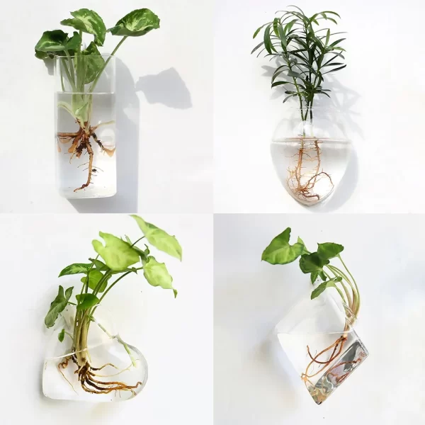 Wall-Hanging Glass Flower Vase